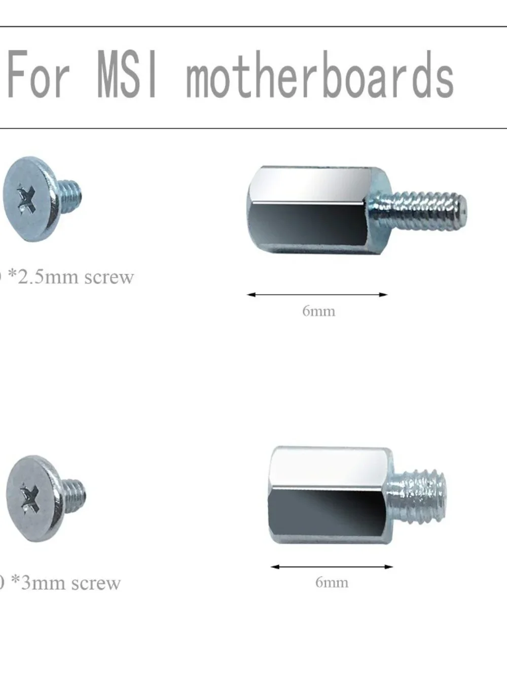M.2 SSD Mounting Screws Kit for MSI Motherboards (8pcs)